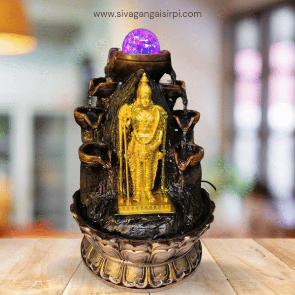 Lord Murugan Water Fountain With LED Light